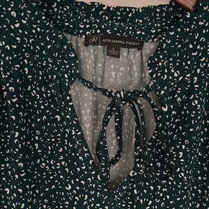 Adrianna Papell Teal and White Patterned Blouse